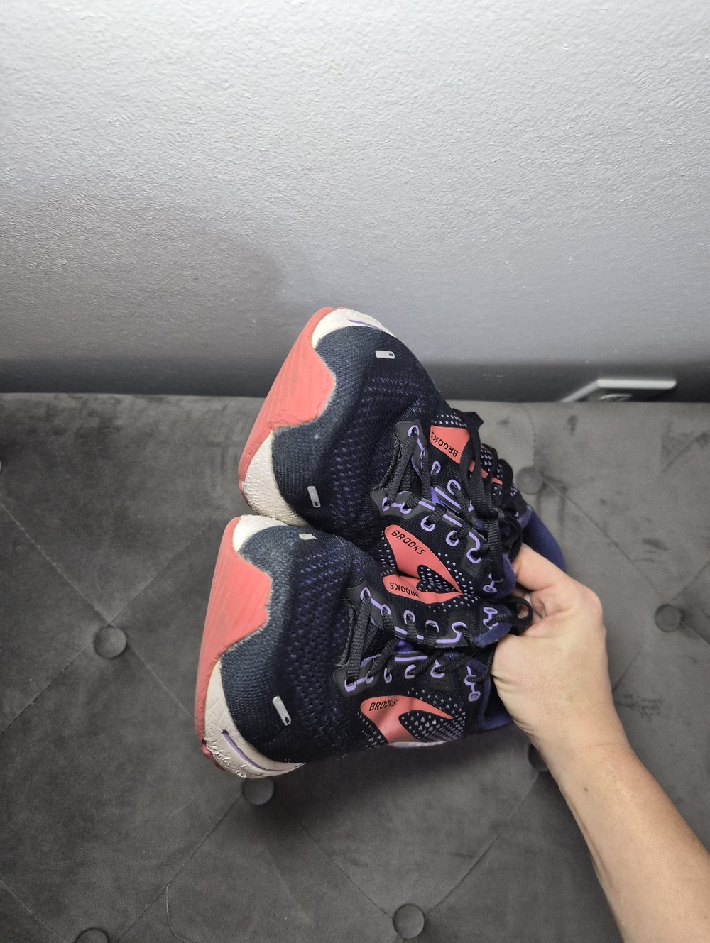 Brooks Women's Adrenaline Gts Running Sneakers - Navy, Coral & Purple 10 — image 2 of 8